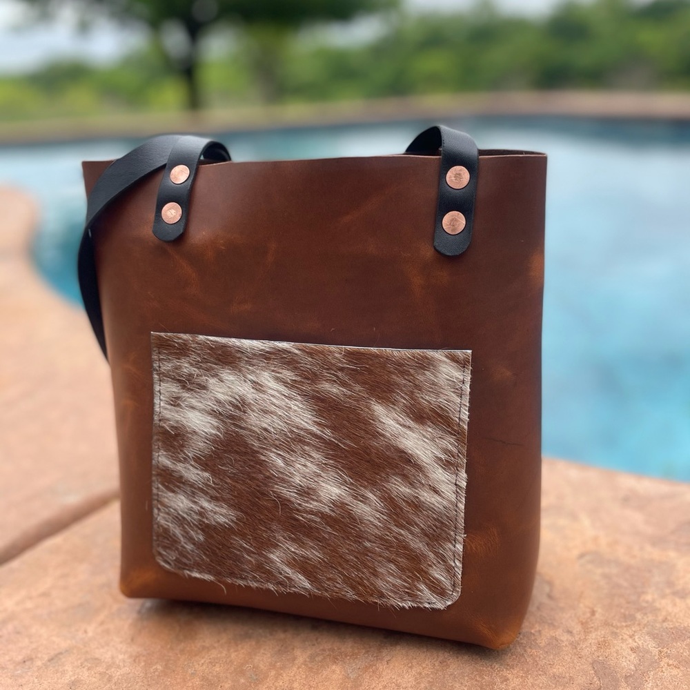Genuine leather tote